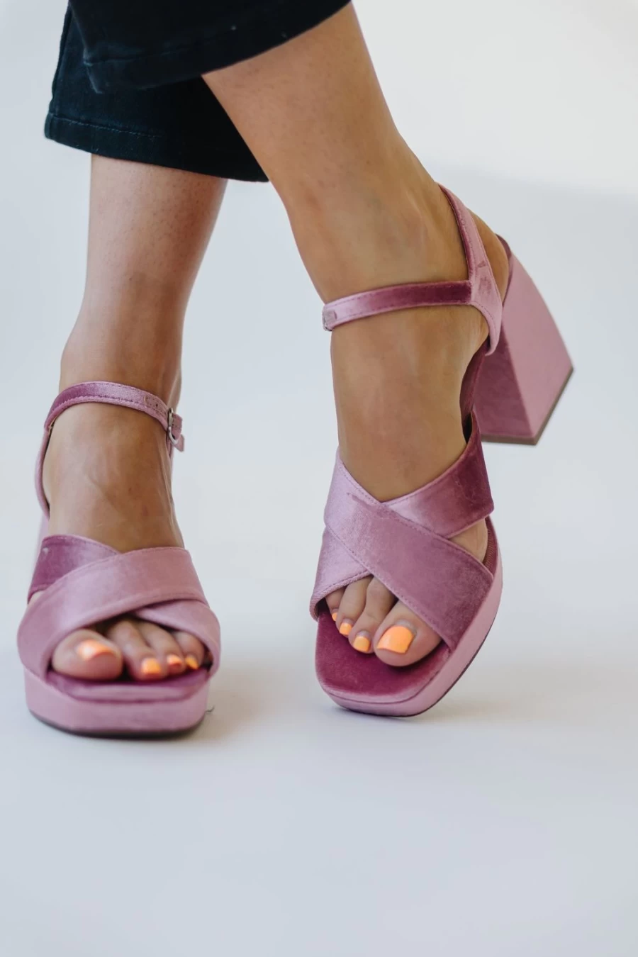 Piper & Scoot Women's Robin Velvet Rose Heels - Elegant High Heel Shoes