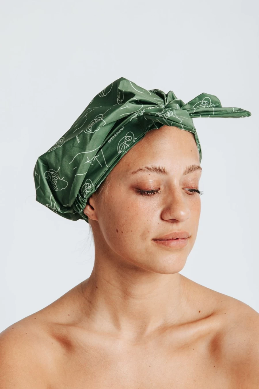 Piper & Scoot Women's Olive Shower Cap - Waterproof & Stylish Hair Protector