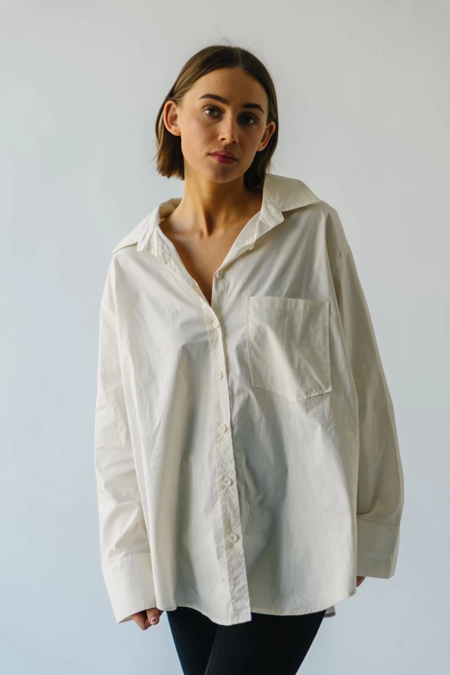 Piper & Scoot Women's Cream Heathrow Button-Up Blouse | Classic Elegant Top