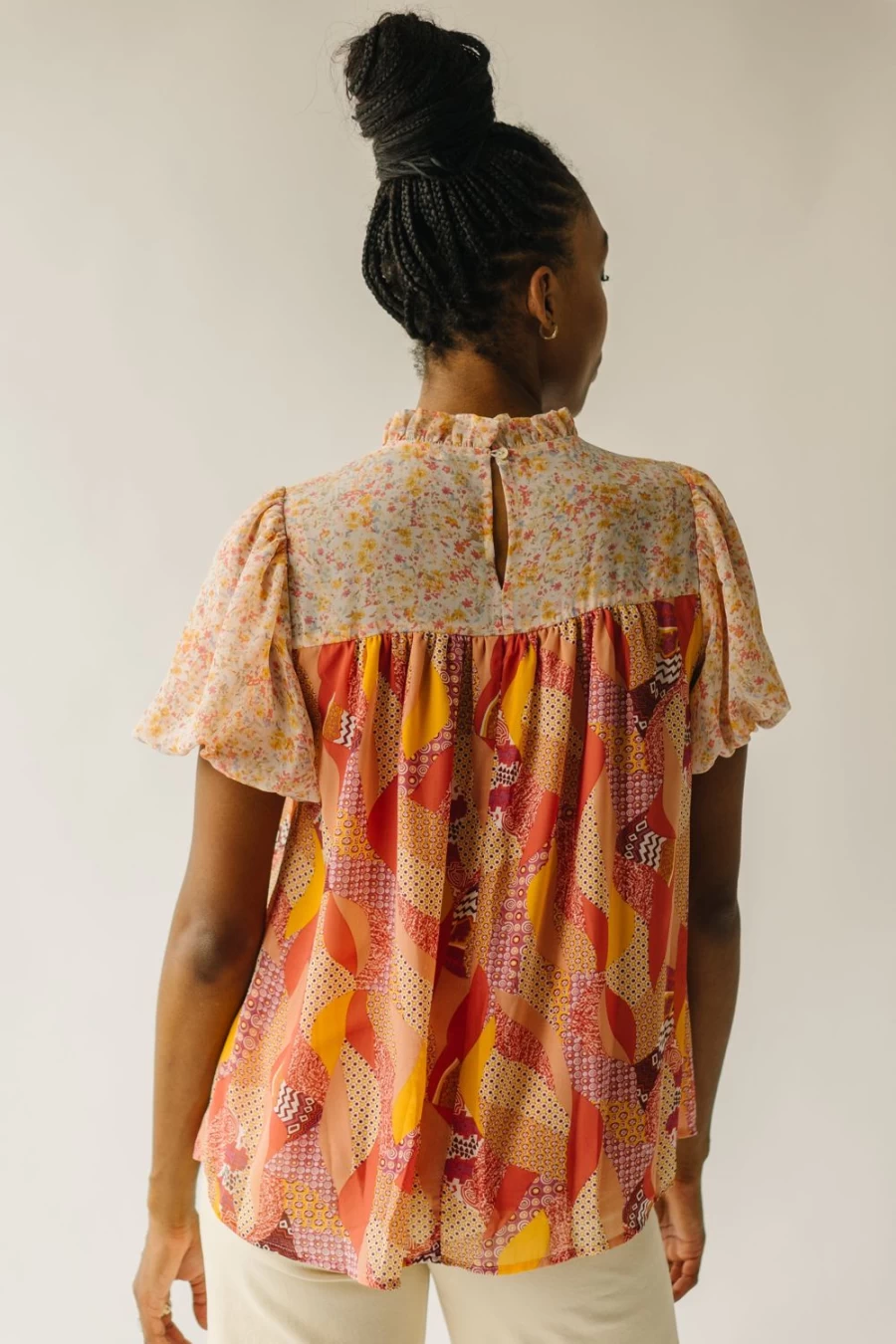 Piper & Scoot Women's Ambrose Patterned Blouse in Mauve Multi - Floral Print Top