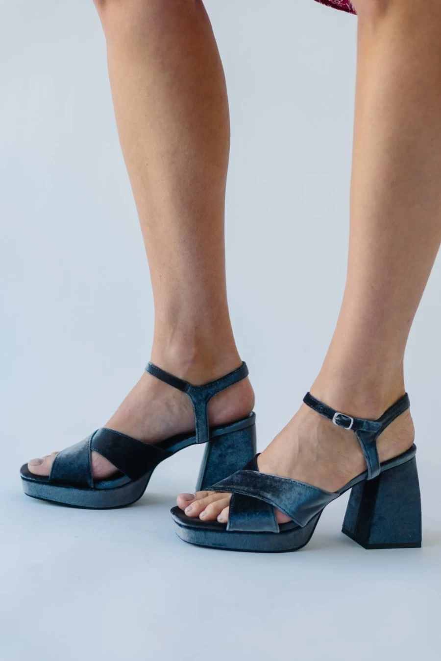 Piper & Scoot Women's Robin Velvet Grey Heels - Elegant High Heel Shoes for Women