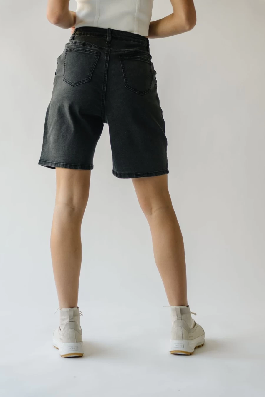 Piper & Scoot Women's Tulsa High Rise Bermuda Shorts in Black
