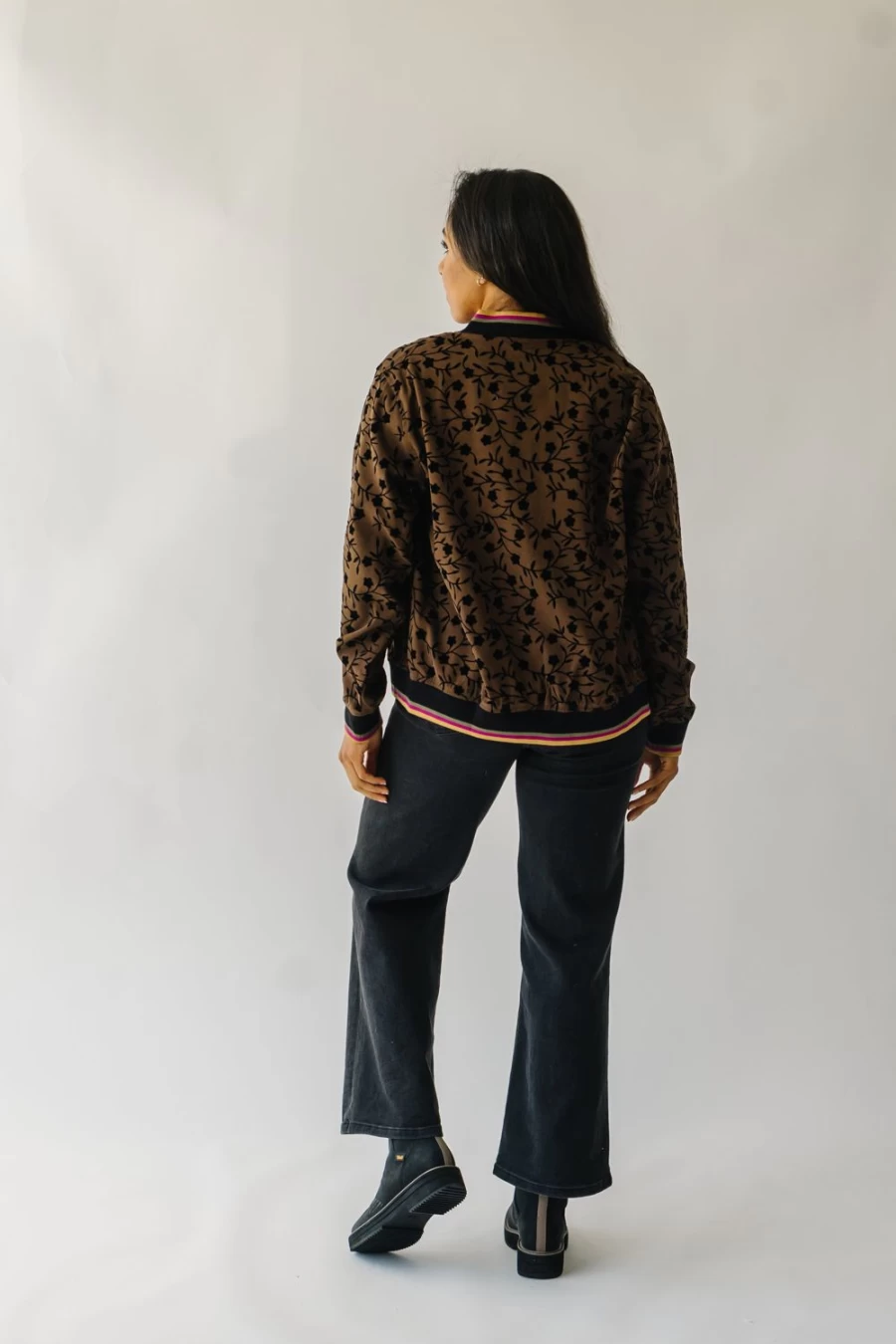Piper & Scoot Women's Espresso Contrast Bomber Jacket – Stylish Pooler Design