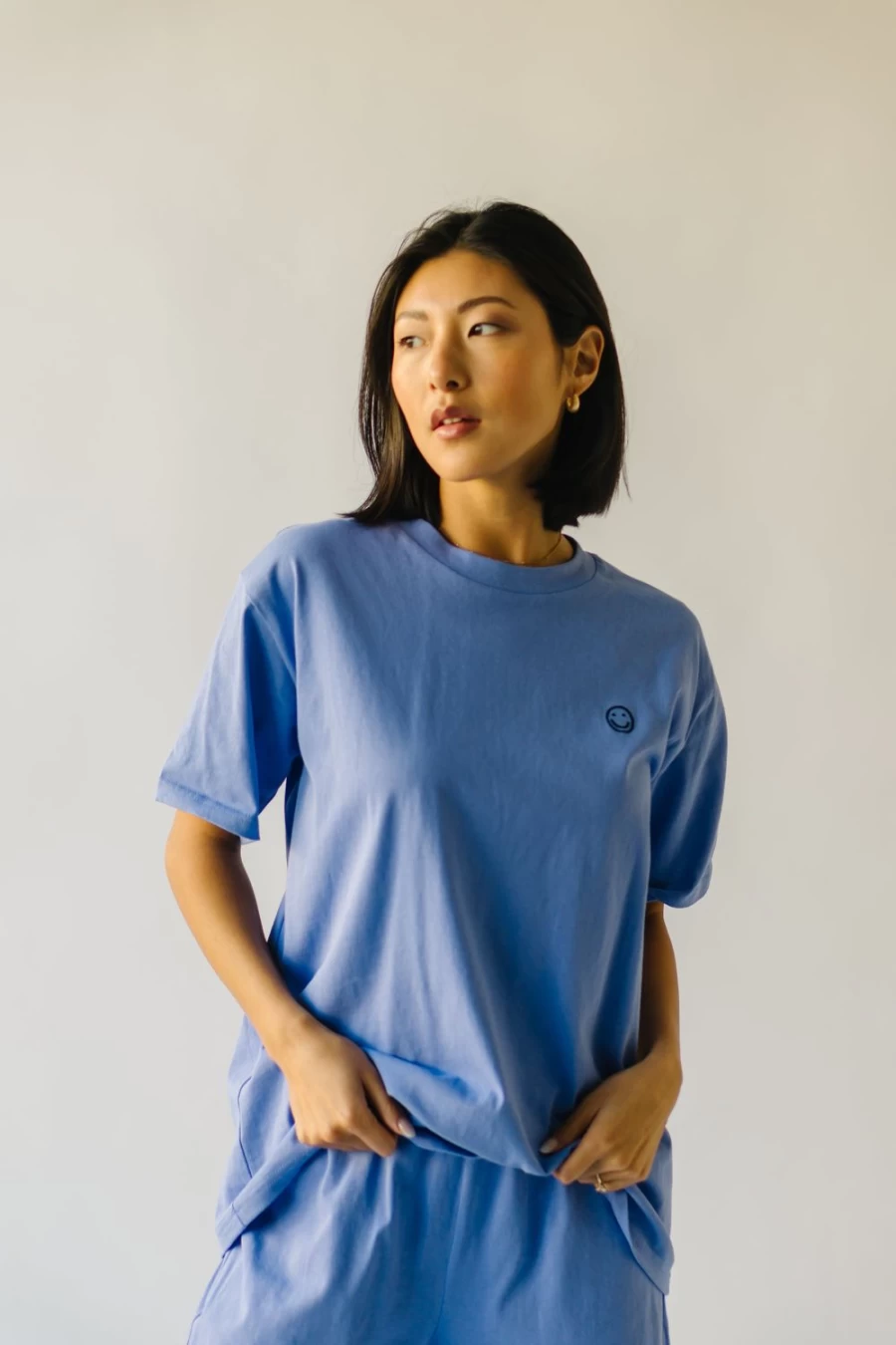 Piper & Scoot Women's Periwinkle Orlando Oversized Smile Blouse - Flowy & Comfortable Top