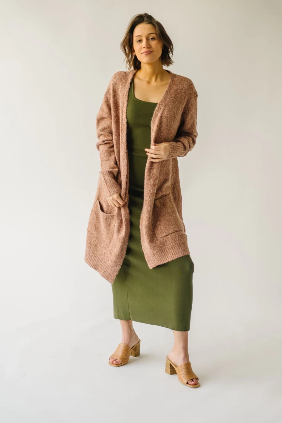 Piper & Scoot Women's Rust Canby Pocket Detail Cardigan - Cozy Knit Sweater