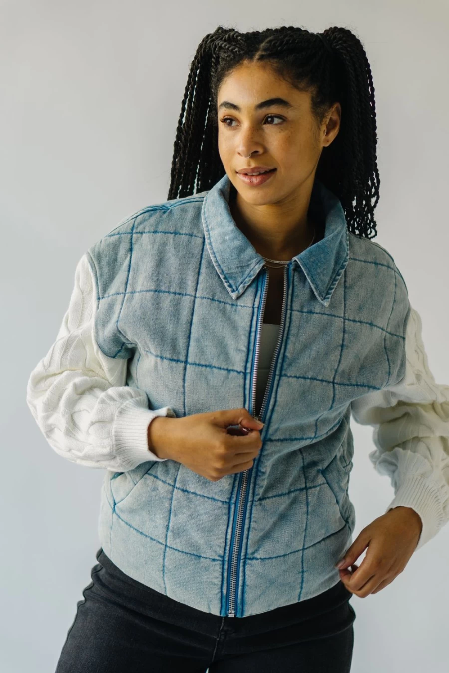 Piper & Scoot Women's Wellington Quilted Denim Jacket