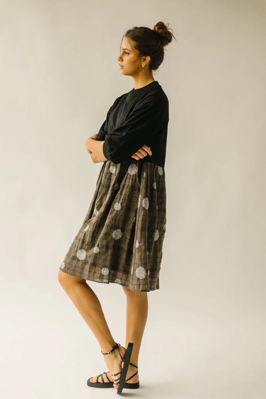 Piper & Scoot Women's Neave Black & Green Colorblock Dress