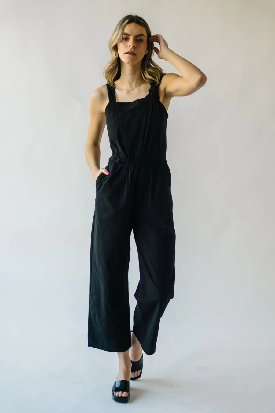Piper & Scoot Women's Tompkins Square Black Jumpsuit – Stylish Neck Design