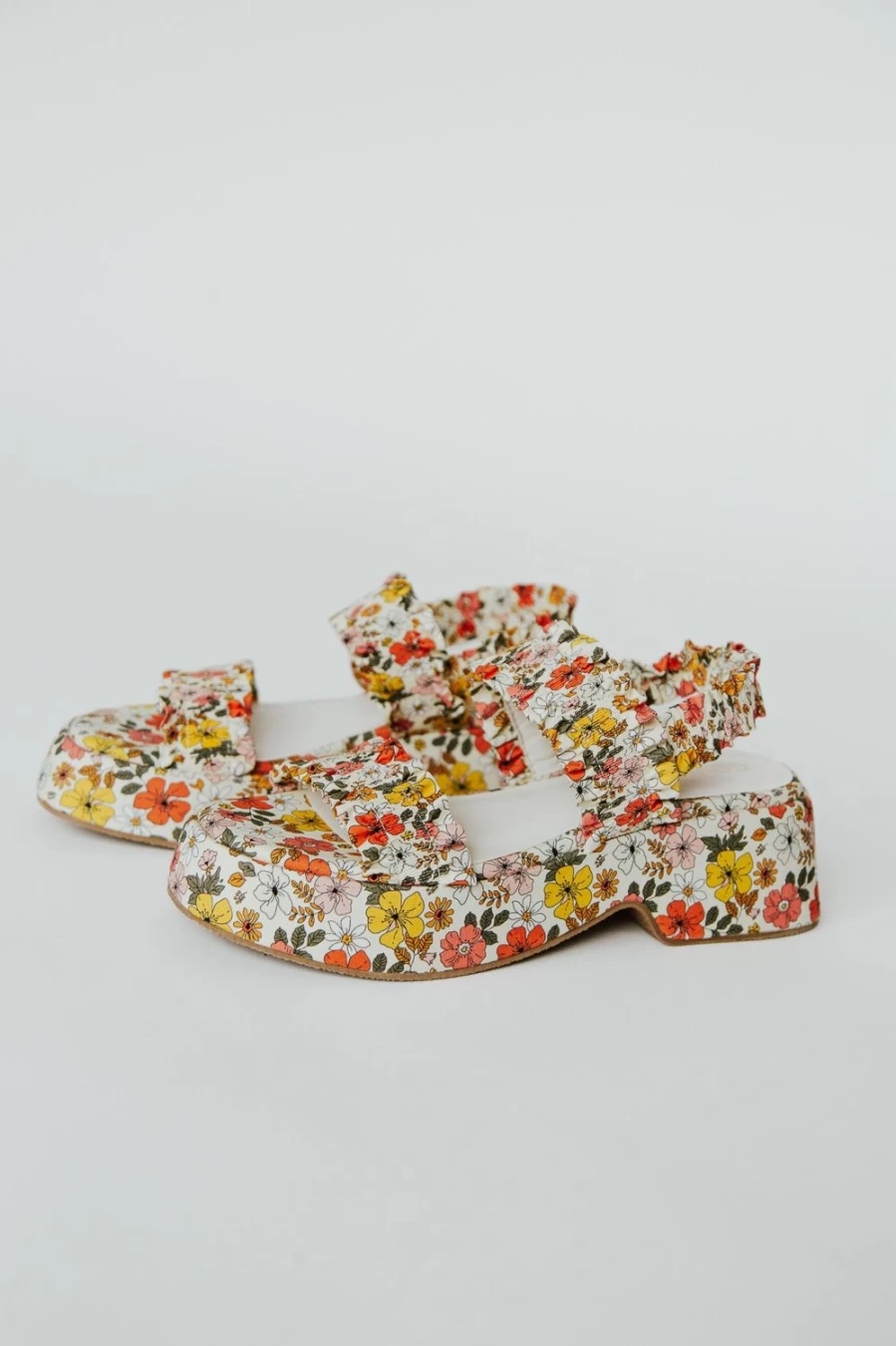 Piper & Scoot Women's Jean Platform Sandal in White Floral - Coconuts By Matisse Style