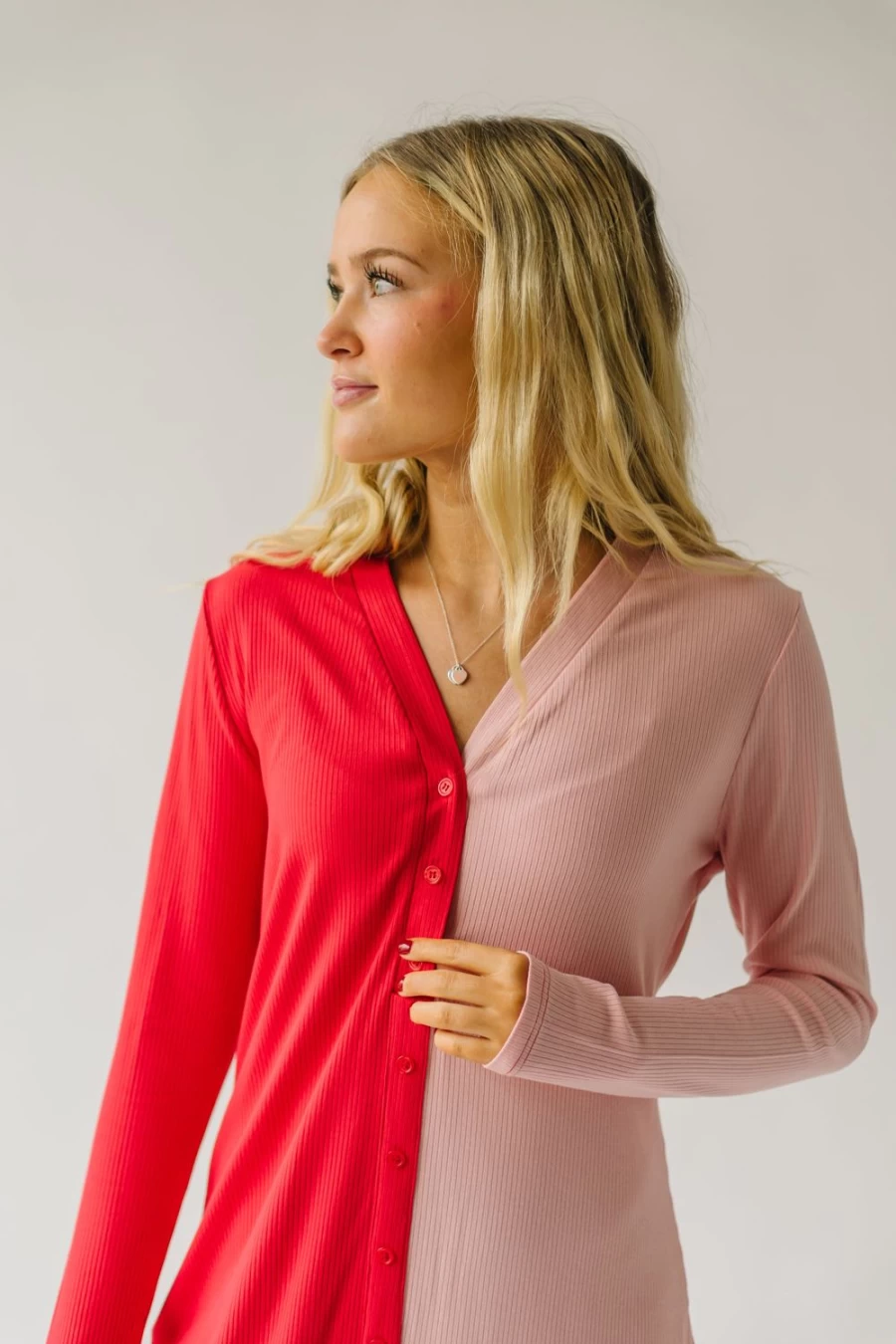 Piper & Scoot Women's Pink and Red Colorblock Cupid Dress