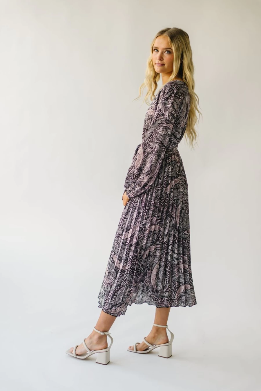 Piper & Scoot Women's Alvarado Satin Midi Dress - Black Multi Color Elegant Formal Wear