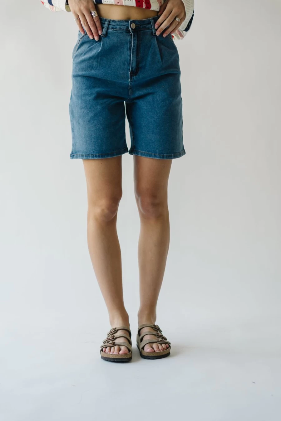 Piper & Scoot Women's Denim Blue High Rise Bermuda Shorts - Tulsa Style
