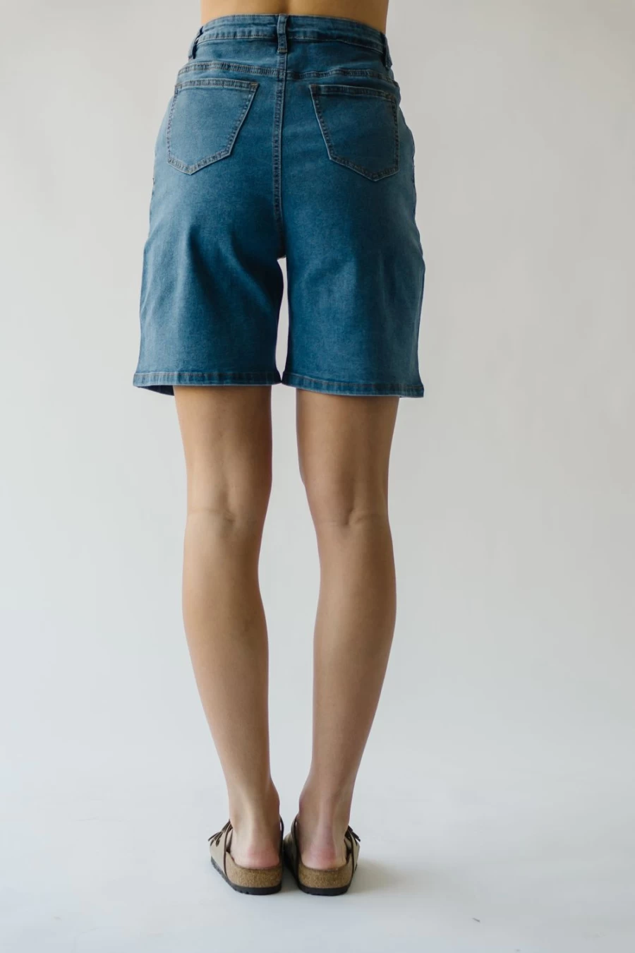 Piper & Scoot Women's Denim Blue High Rise Bermuda Shorts - Tulsa Style