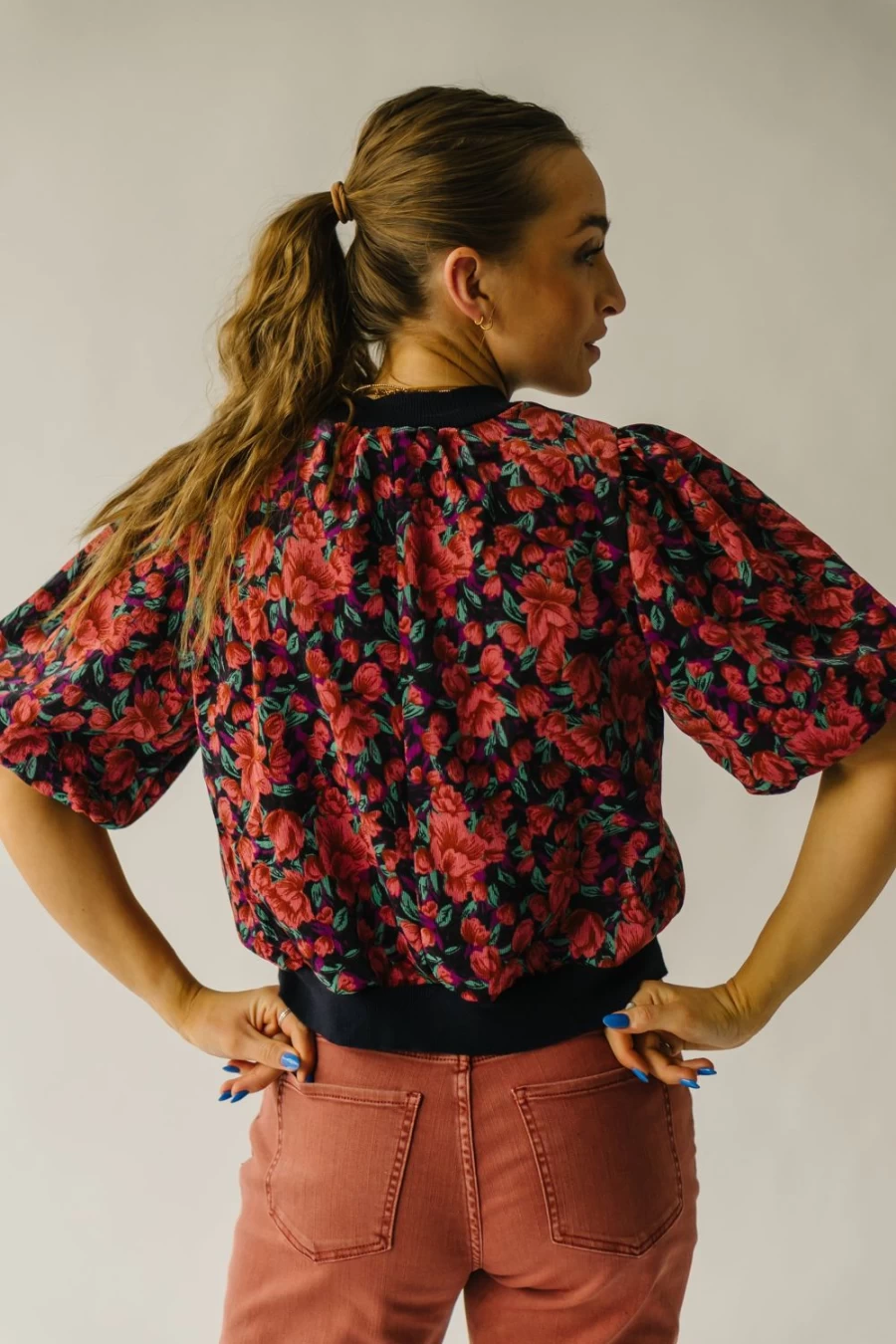Piper & Scoot Women's Villaron Corduroy Blouse with Multi-Color Pattern