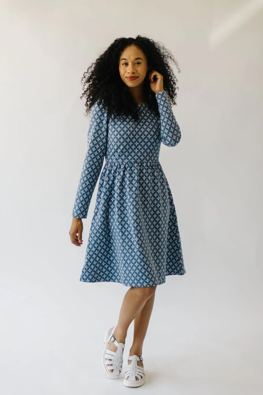 Piper & Scoot Women's Yerington Blue Multi Patterned Dress