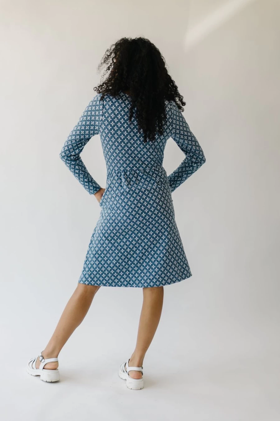 Piper & Scoot Women's Yerington Blue Multi Patterned Dress