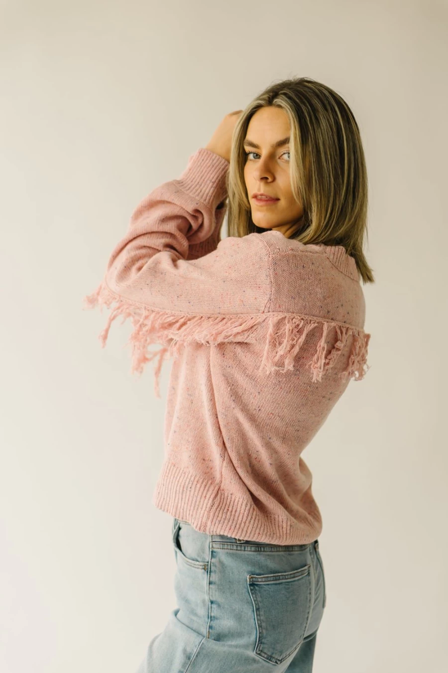 Piper & Scoot Women's Rolleston Knit Sweater in Dusty Pink - Soft Casual Pullover