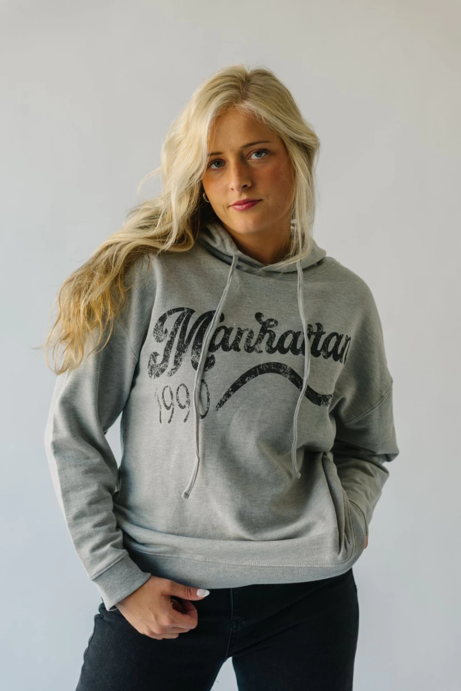 Women's Heather Grey & Charcoal Manhattan Hoodie | Piper & Scoot Cozy Pullover