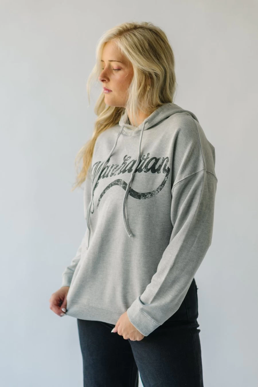 Women's Heather Grey & Charcoal Manhattan Hoodie | Piper & Scoot Cozy Pullover