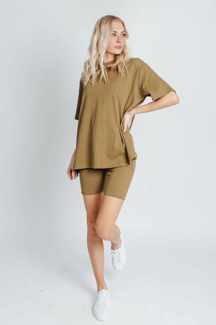 Piper & Scoot Women's Horan Biker Shorts in Moss - High-Waisted Comfort & Style