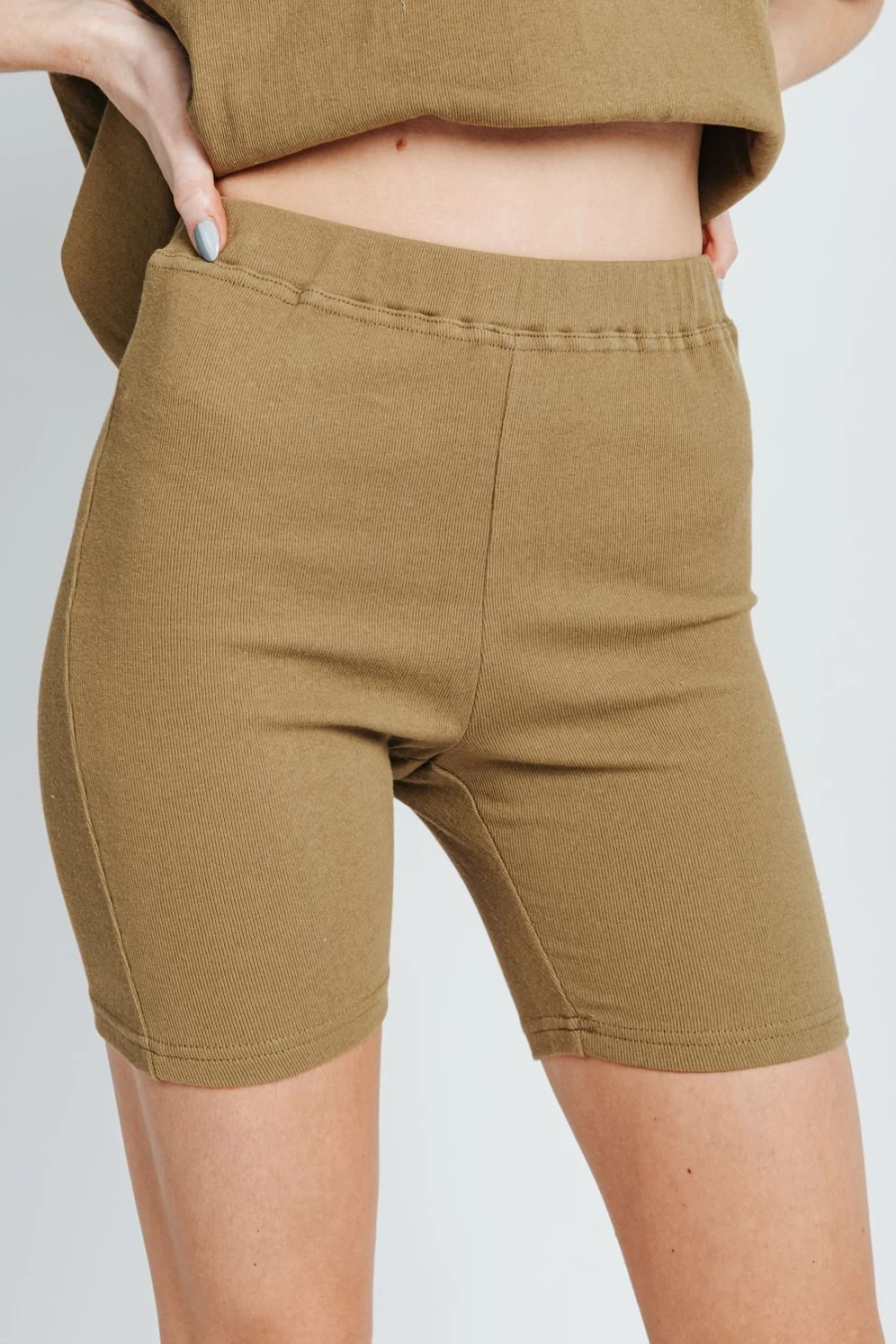 Piper & Scoot Women's Horan Biker Shorts in Moss - High-Waisted Comfort & Style