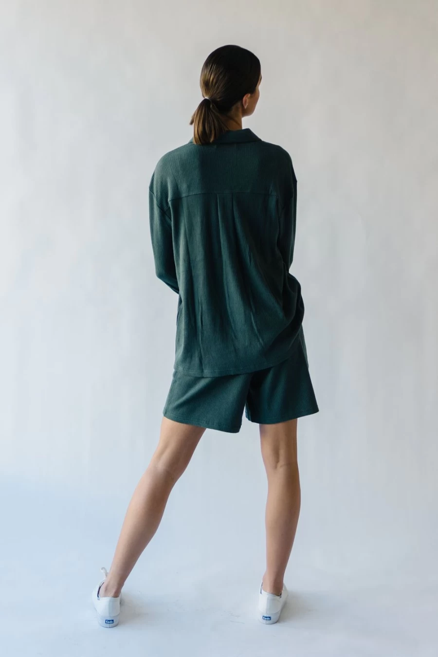 Piper & Scoot Women's Teal Ribbed Shorts - Cozy & Comfortable Du Sol Design