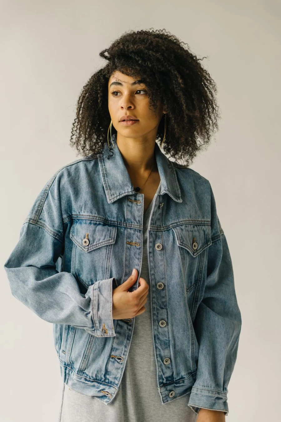 Piper & Scoot Women's Denim Blue Tessler Washed Jacket