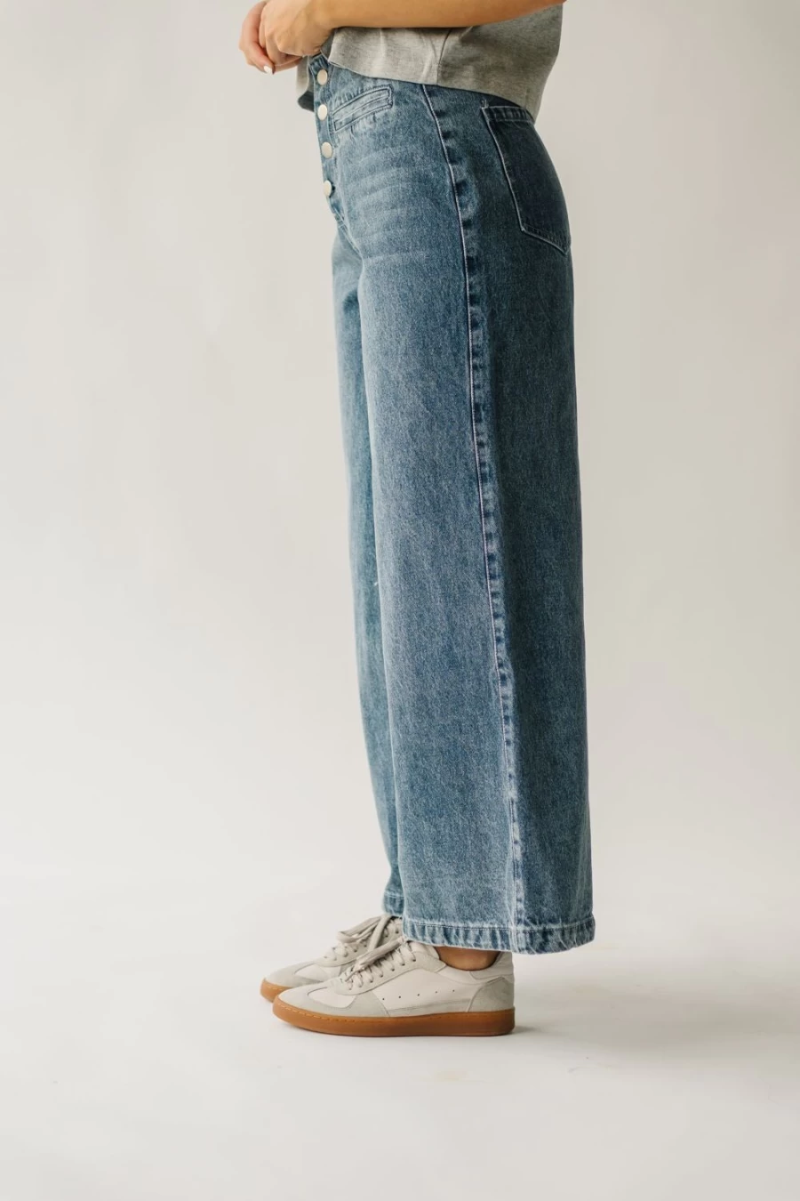 Piper & Scoot Women's Davian High Waisted Washed Denim Jeans