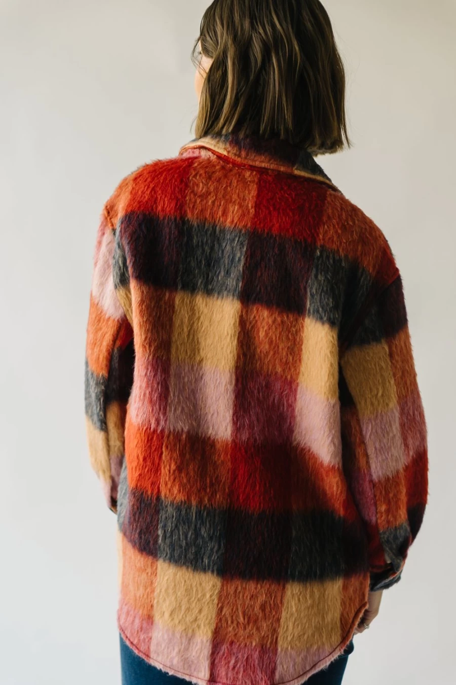 Piper & Scoot Women's Ridgely Brick Multi Plaid Button-Up Jacket