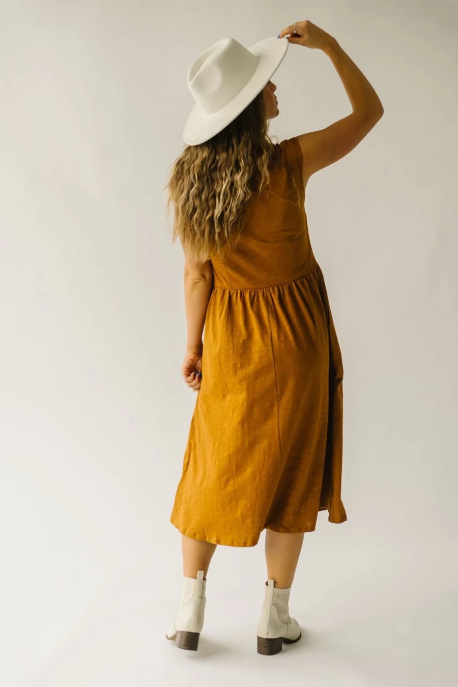 Piper & Scoot Women's Genoa Basic Brown Midi Dress