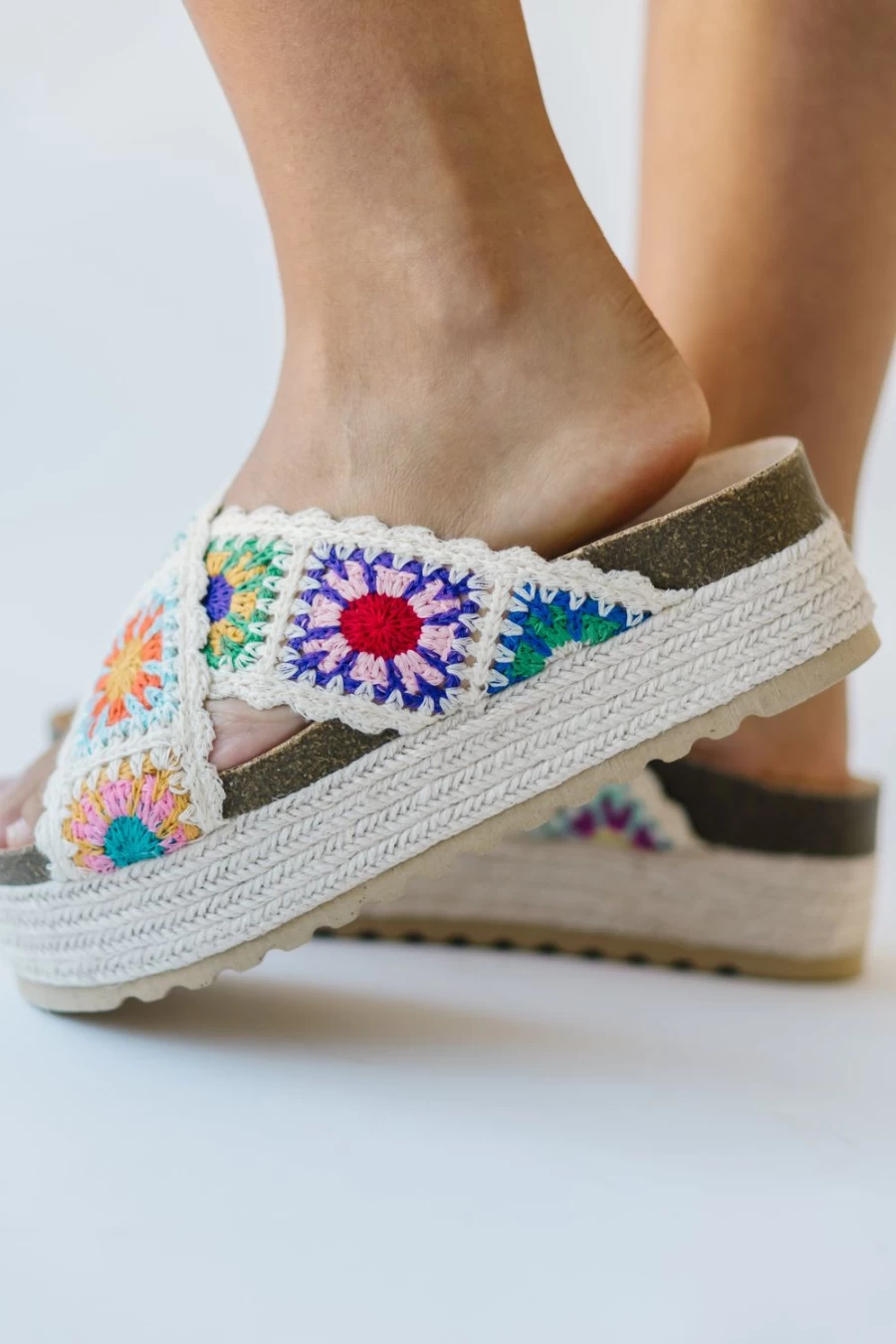 Piper & Scoot Women's Natural Crochet Plays Sandal - Fast 1 Week Shipping
