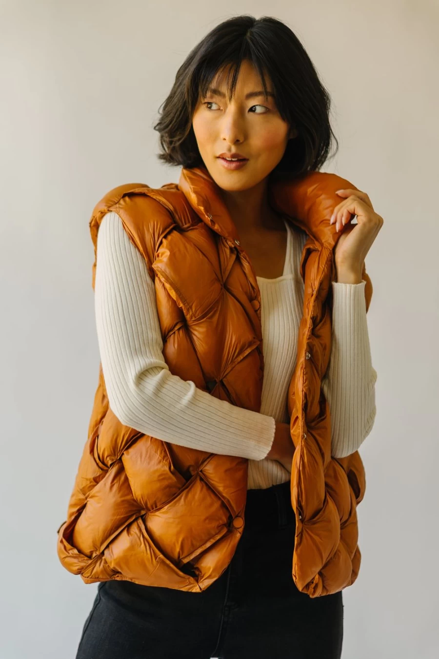 Piper & Scoot Women's Carrigan Camel Puffer Vest – Lightweight Warm Winter Jacket