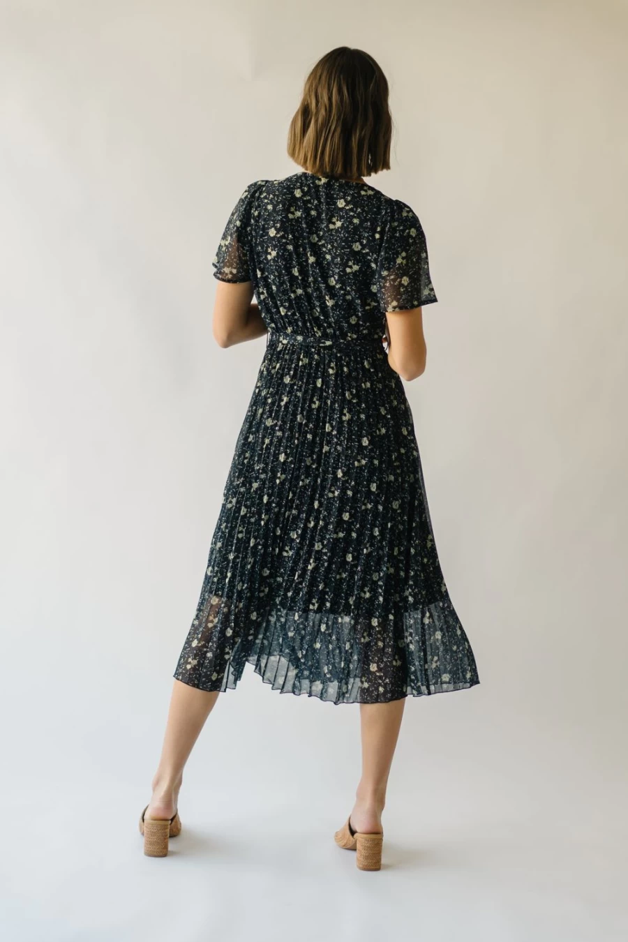Piper & Scoot Women's Fantasia Floral Midi Dress - Black Multi Pattern