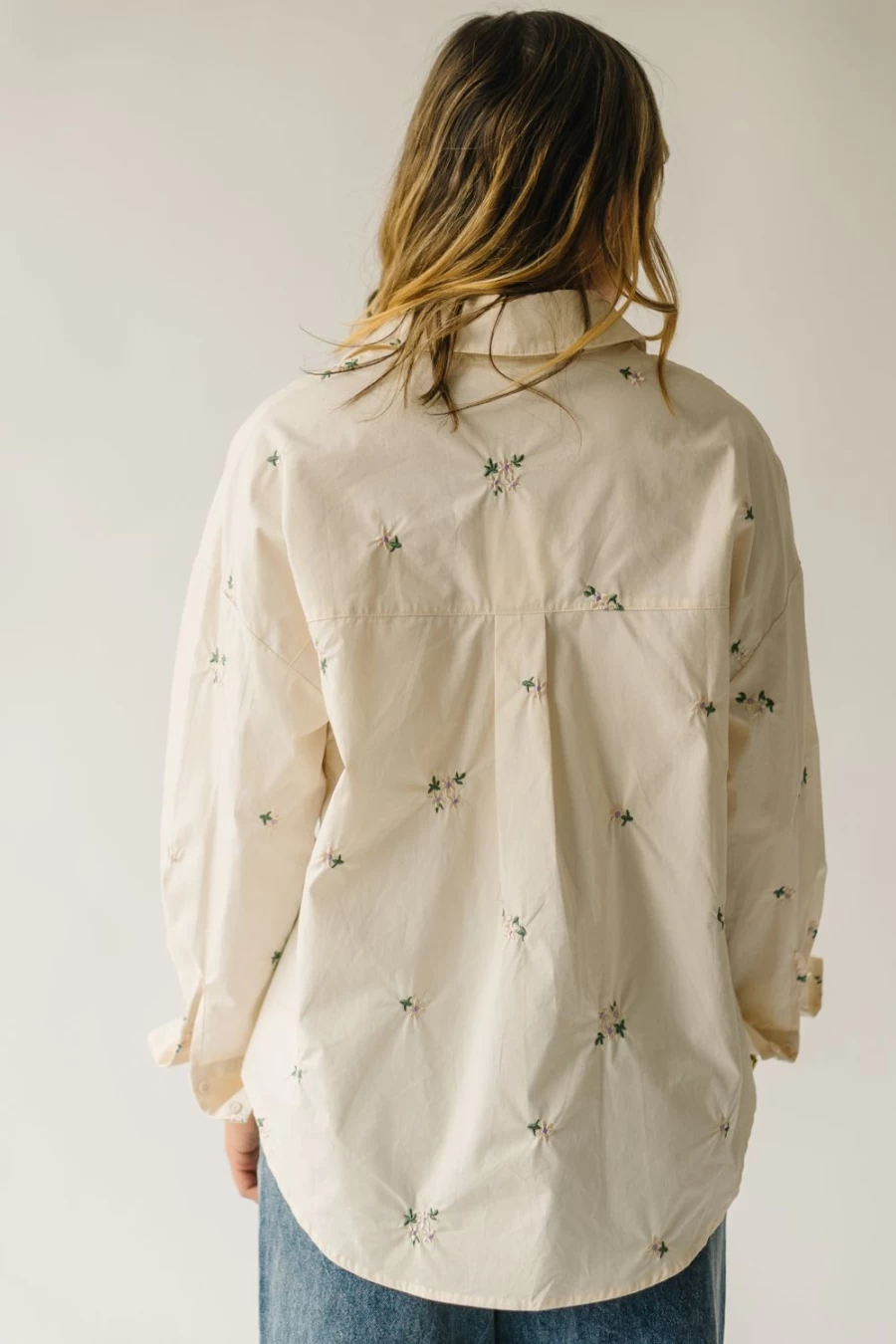 Piper & Scoot Women's Cream Embroidered Poplin Blouse - Holloman Style