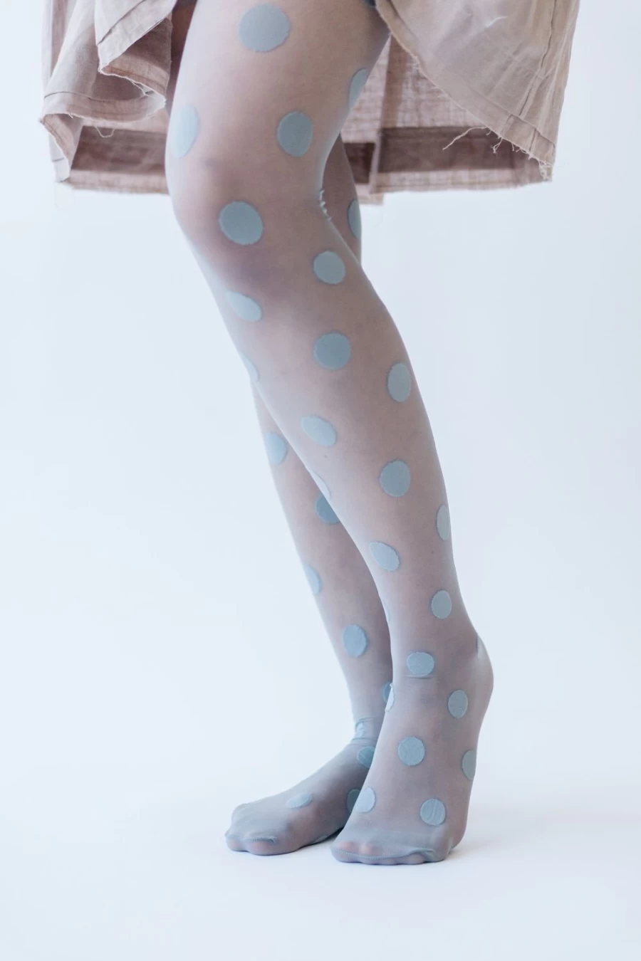 Piper & Scoot Women's Steel Gray Dot Storm Sheer Tights Socks