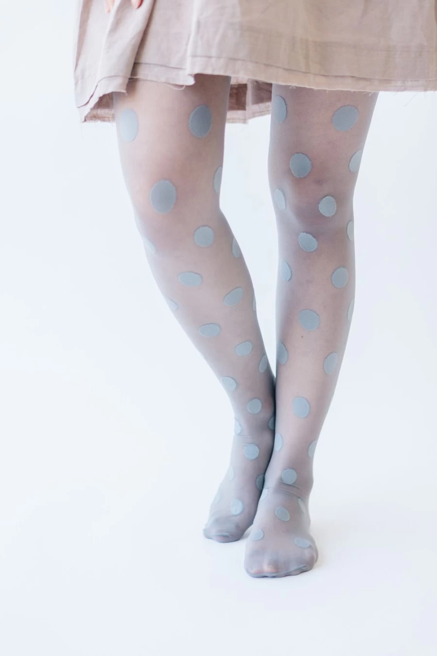Piper & Scoot Women's Steel Gray Dot Storm Sheer Tights Socks
