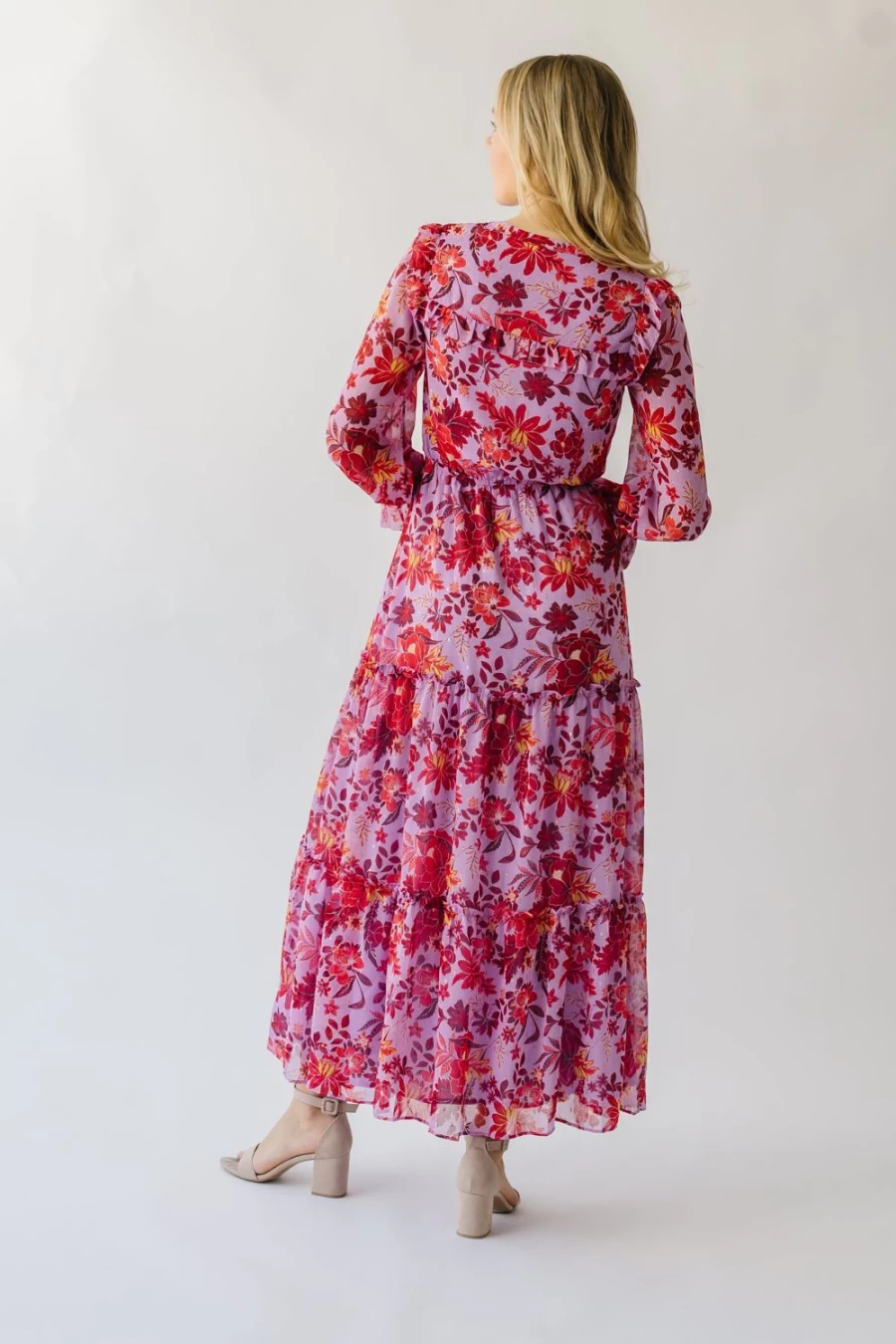 Piper & Scoot Women's Lavender & Plum Floral Maxi Dress - Sunfield Style