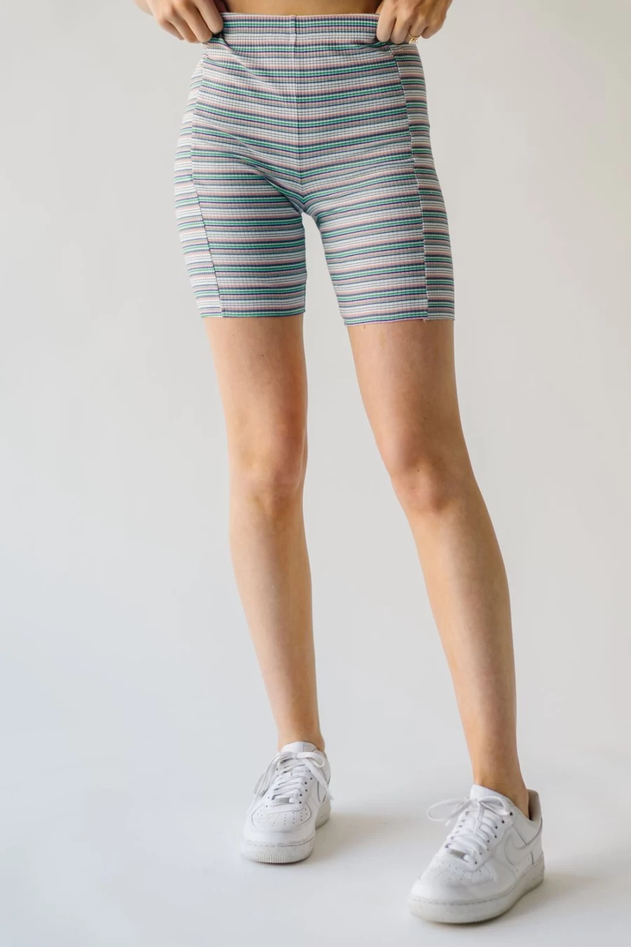 Piper & Scoot Women's Buford Purple Striped Shorts