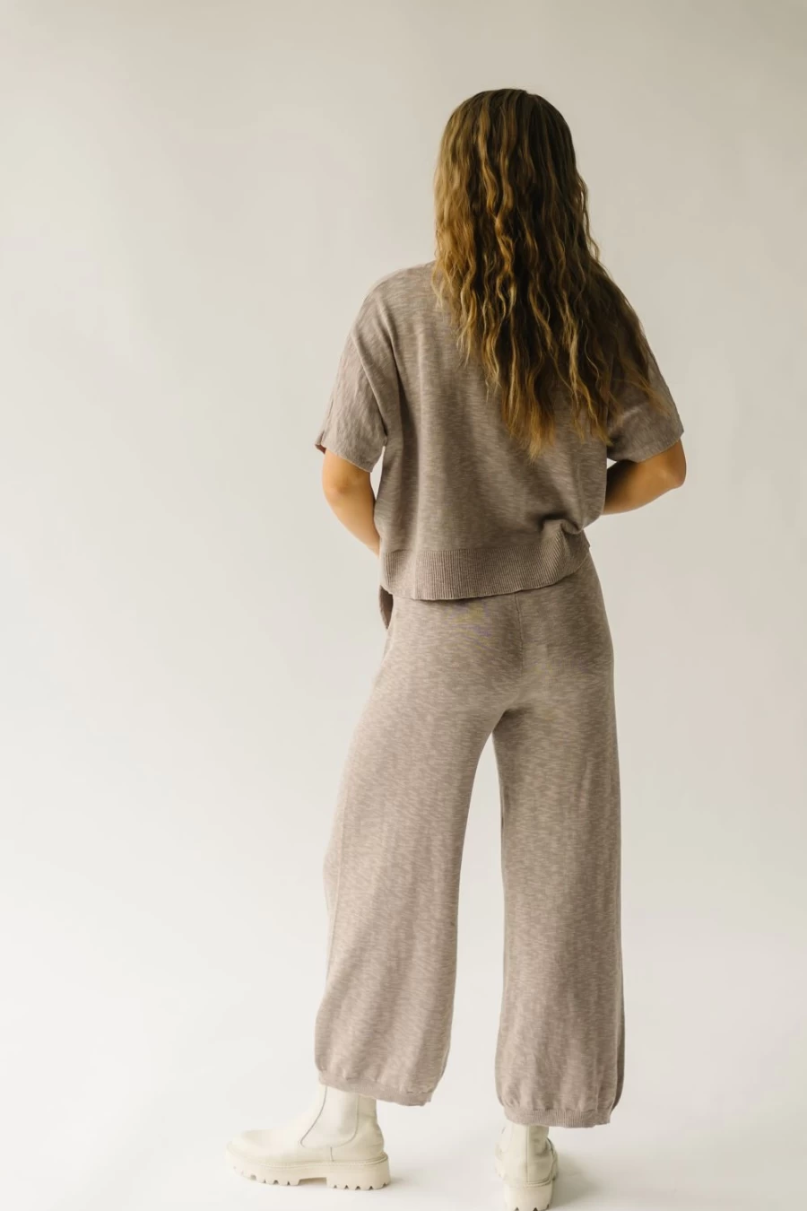 Piper & Scoot Women's Arrington Relaxed Sweater Set in Taupe - Cozy Knit Outfit
