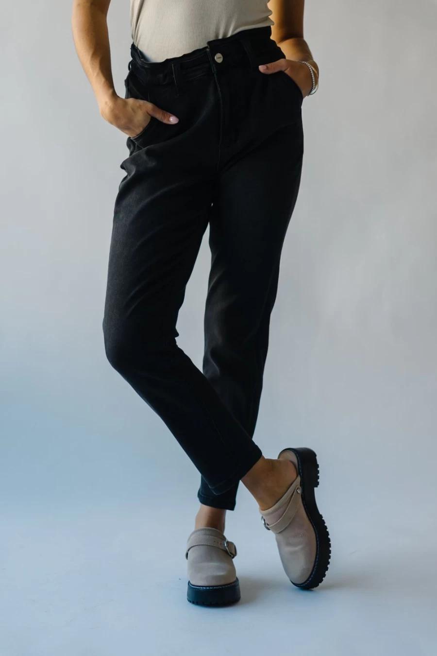 Piper & Scoot Women's The Filley Black Mom Jeans