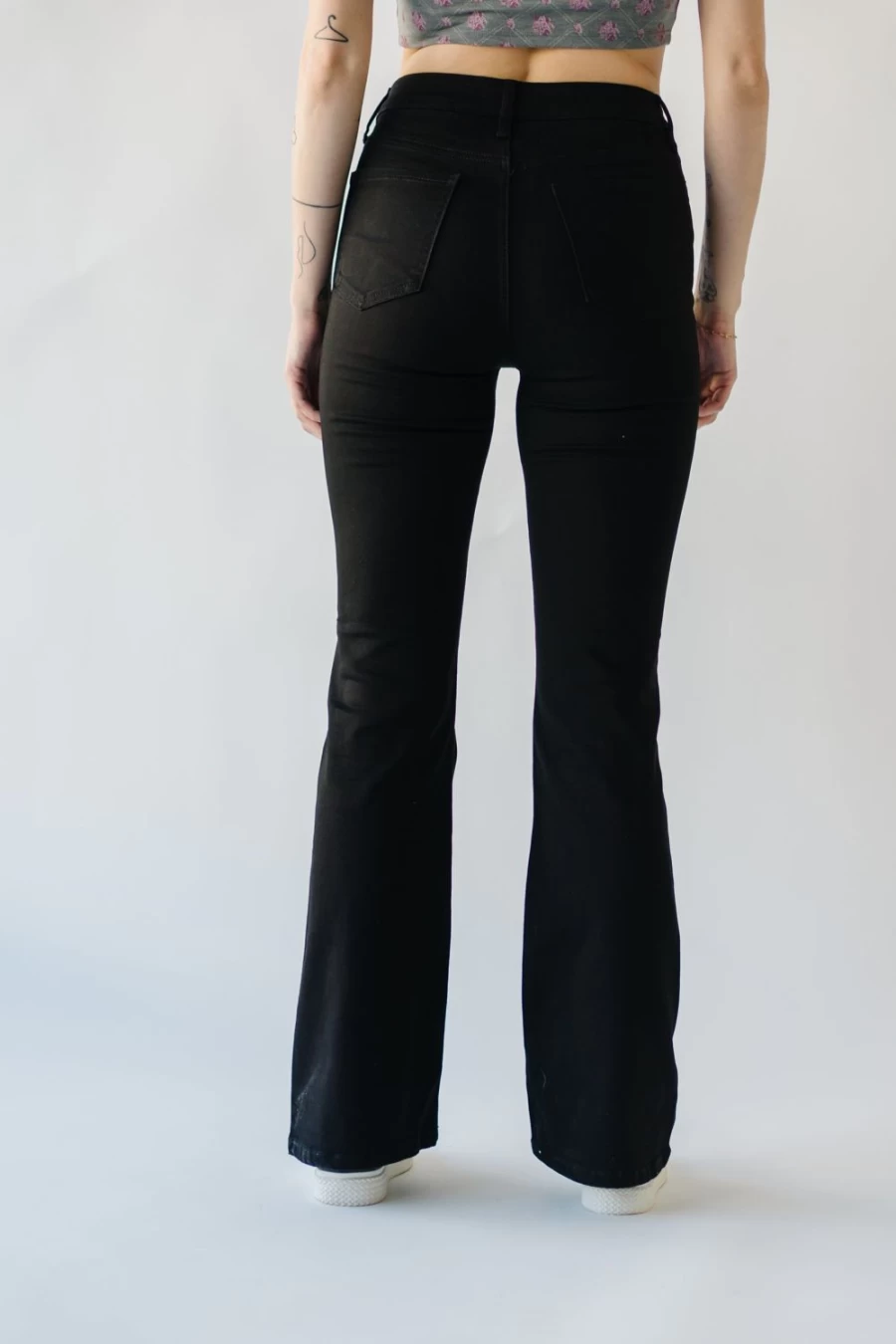 Piper & Scoot Women's Sandlin High Rise Black Flare Jeans