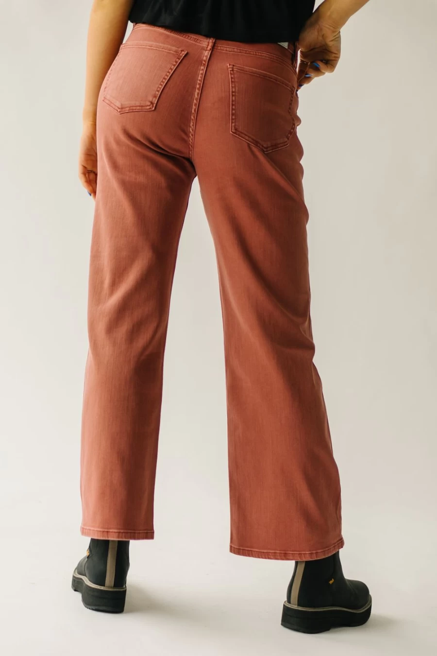 Piper & Scoot Women's Brick Colvin Super High Rise Wide Leg Jeans