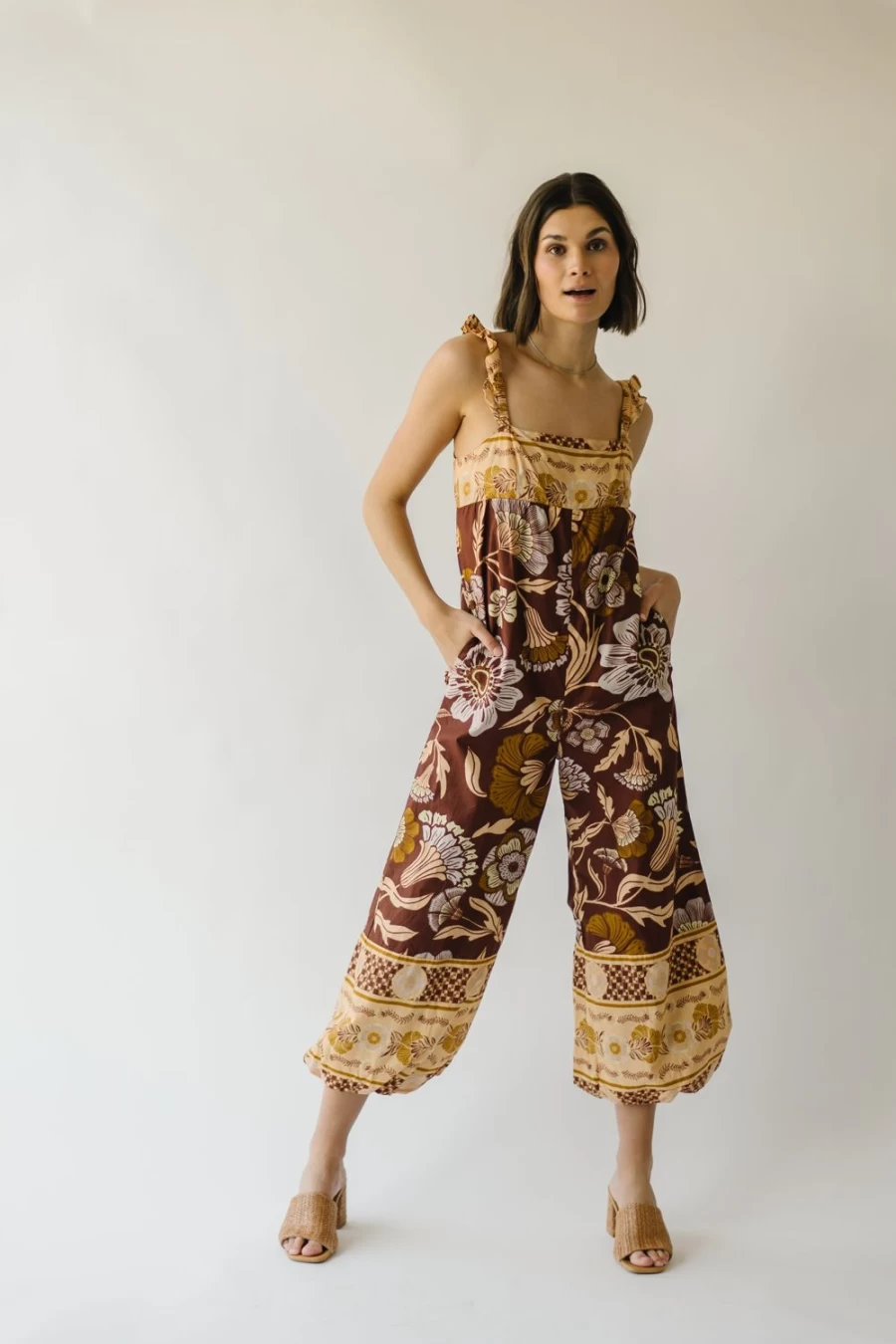 Piper & Scoot Women's Bali Albright Jumpsuit in Coffee Combo - Free People Style