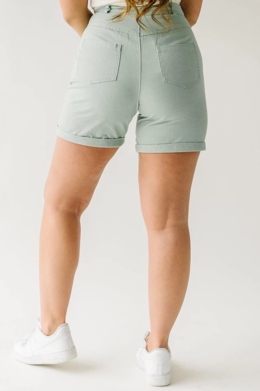 "Piper & Scoot Women's Sage Green Dory Button-Up Shorts | Casual Summer Shorts"