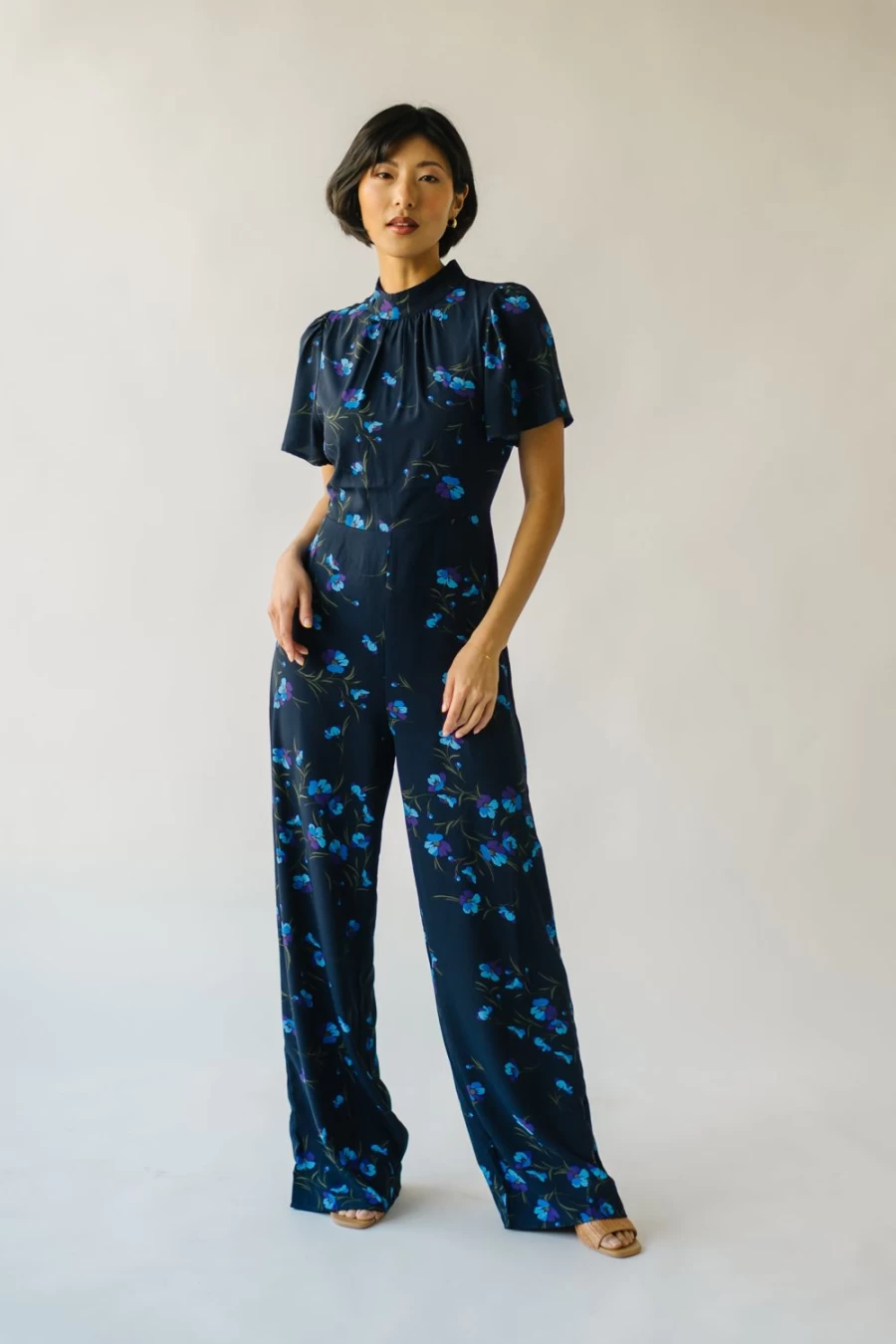 Piper & Scoot Women's Navy & Purple Seldovia Mock Neck Jumpsuit - Stylish One-Piece Outfit