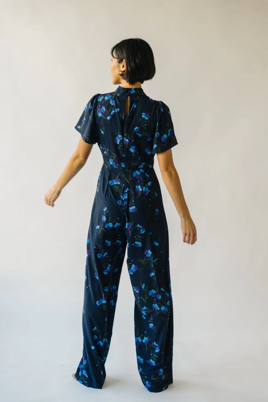 Piper & Scoot Women's Navy & Purple Seldovia Mock Neck Jumpsuit - Stylish One-Piece Outfit