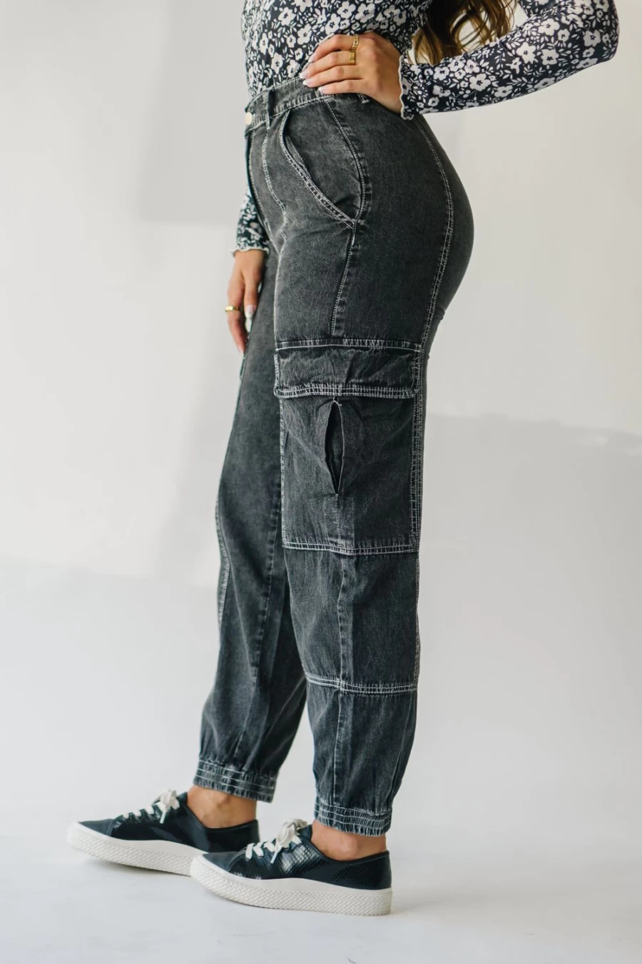 Women's Black Callum Cargo Joggers by Piper & Scoot - Stylish & Comfortable