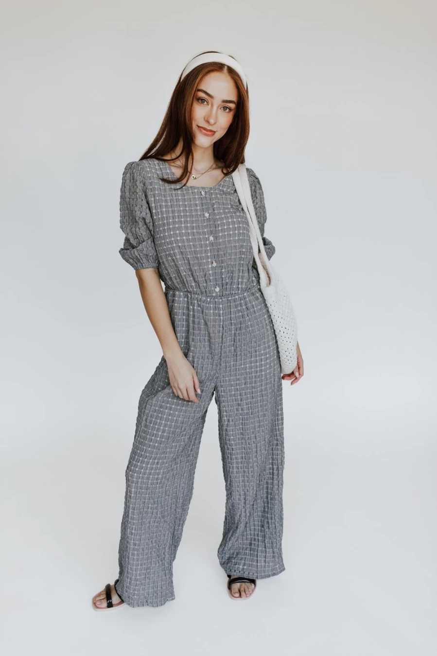 Piper & Scoot Women's Black & Multi Gingham Woven Jumpsuit - Prowell Style