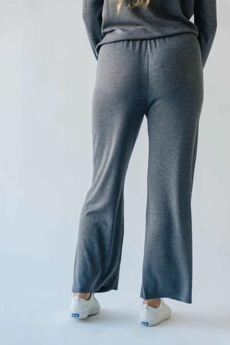 "Piper & Scoot Women's Newark Textured Knit Pants in Charcoal | Stylish & Comfortable Trousers"