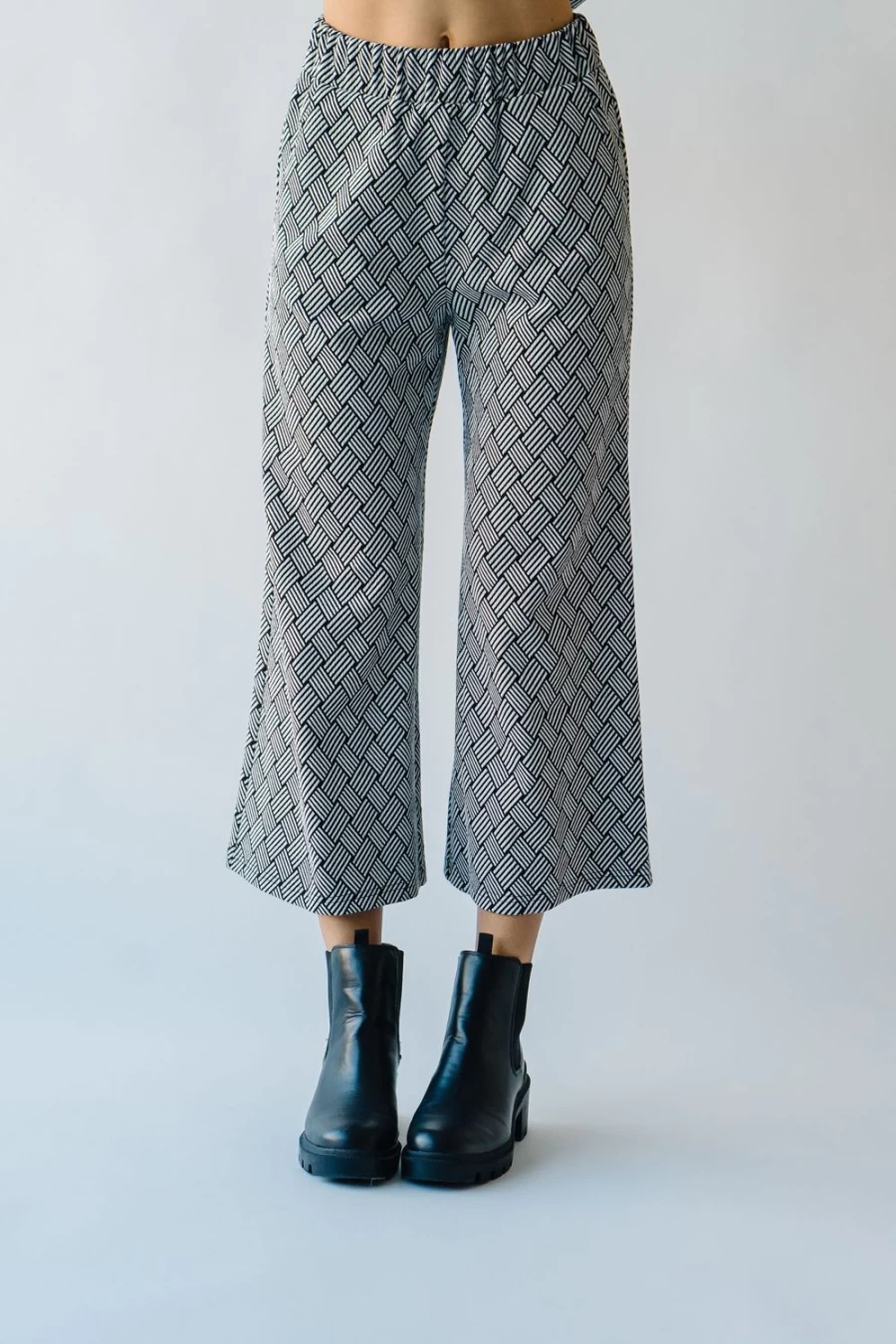 "Piper & Scoot Women's Ronnie Geometric Print Textured Wide Leg Pants"
